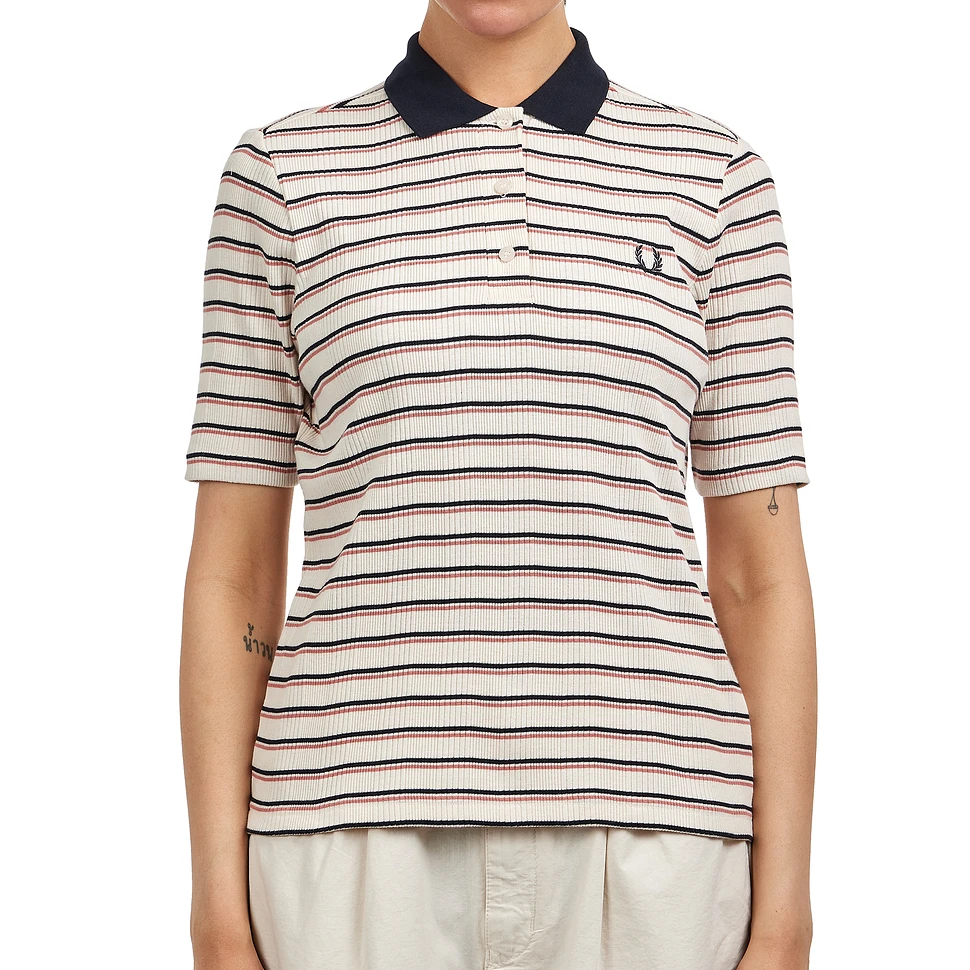 Fred Perry - Striped Ribbed Polo Shirt