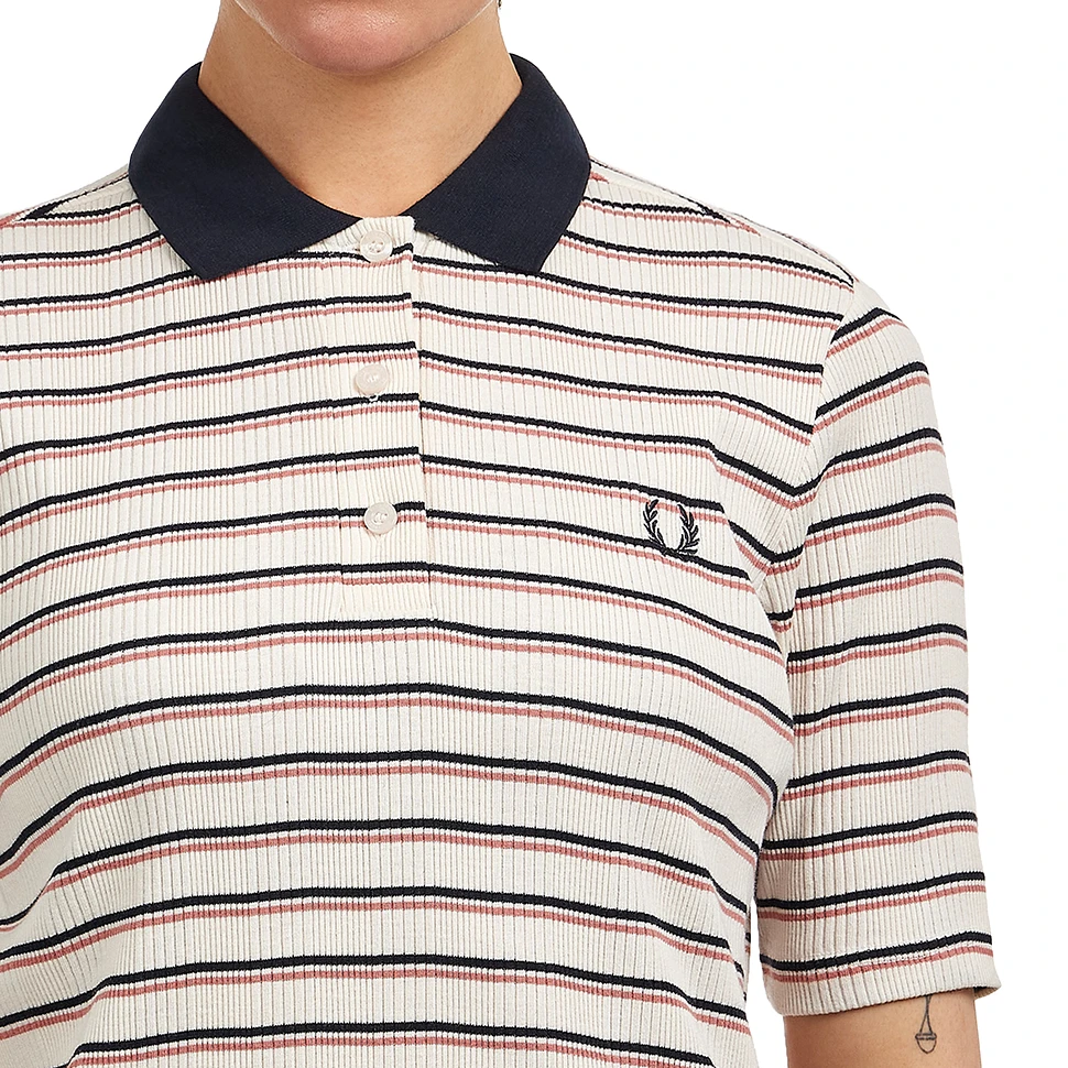 Fred Perry - Striped Ribbed Polo Shirt