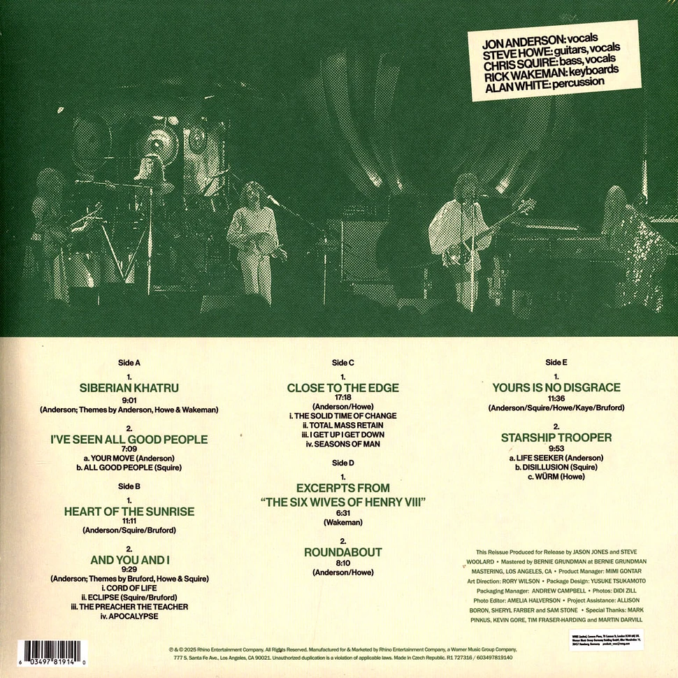 Yes - Live At The Rainbow London E Record Store Day 2025 Edition