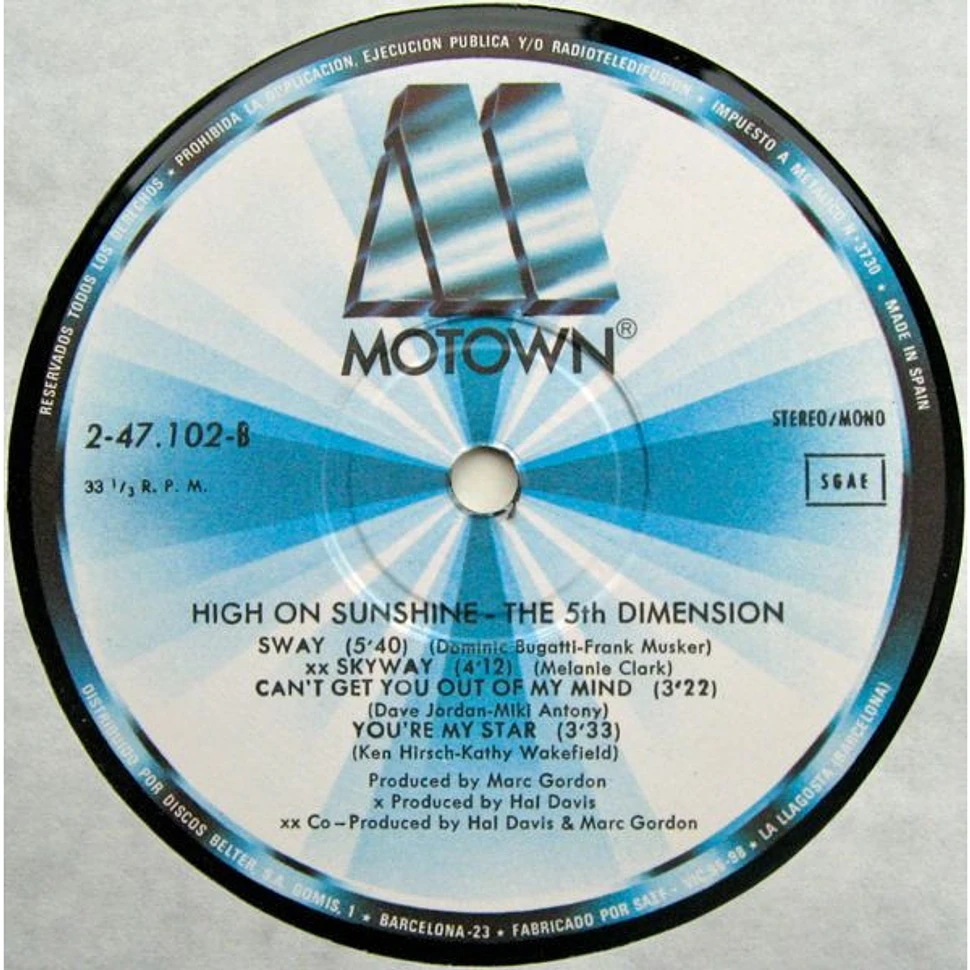 The Fifth Dimension - High On Sunshine