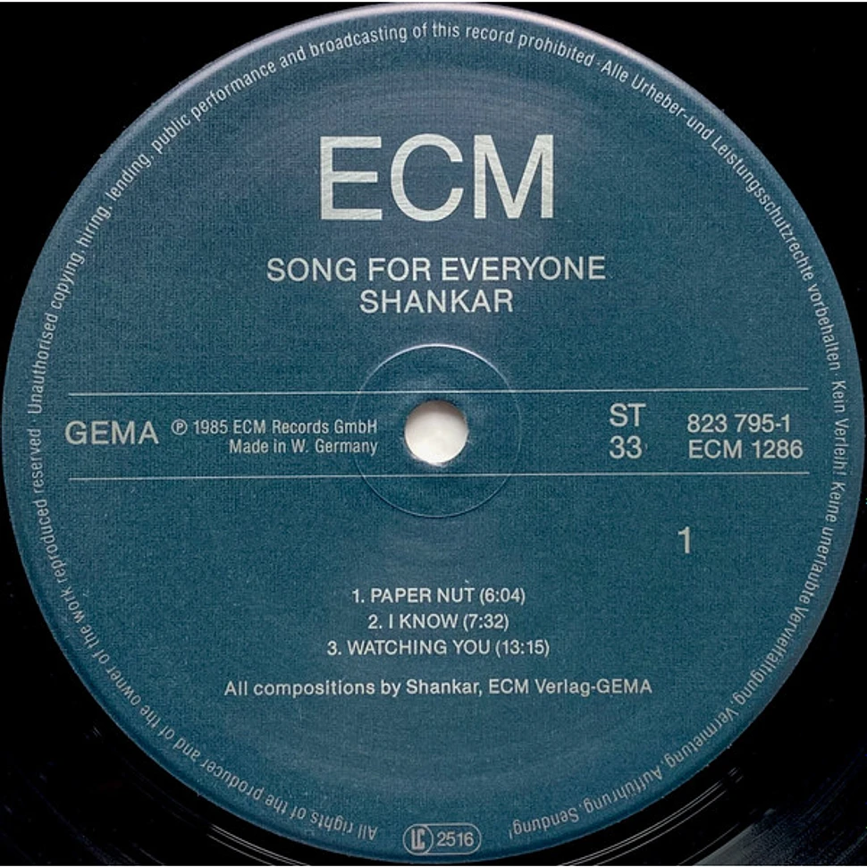 Shankar, Jan Garbarek, Zakir Hussain, Trilok Gurtu - Song For Everyone