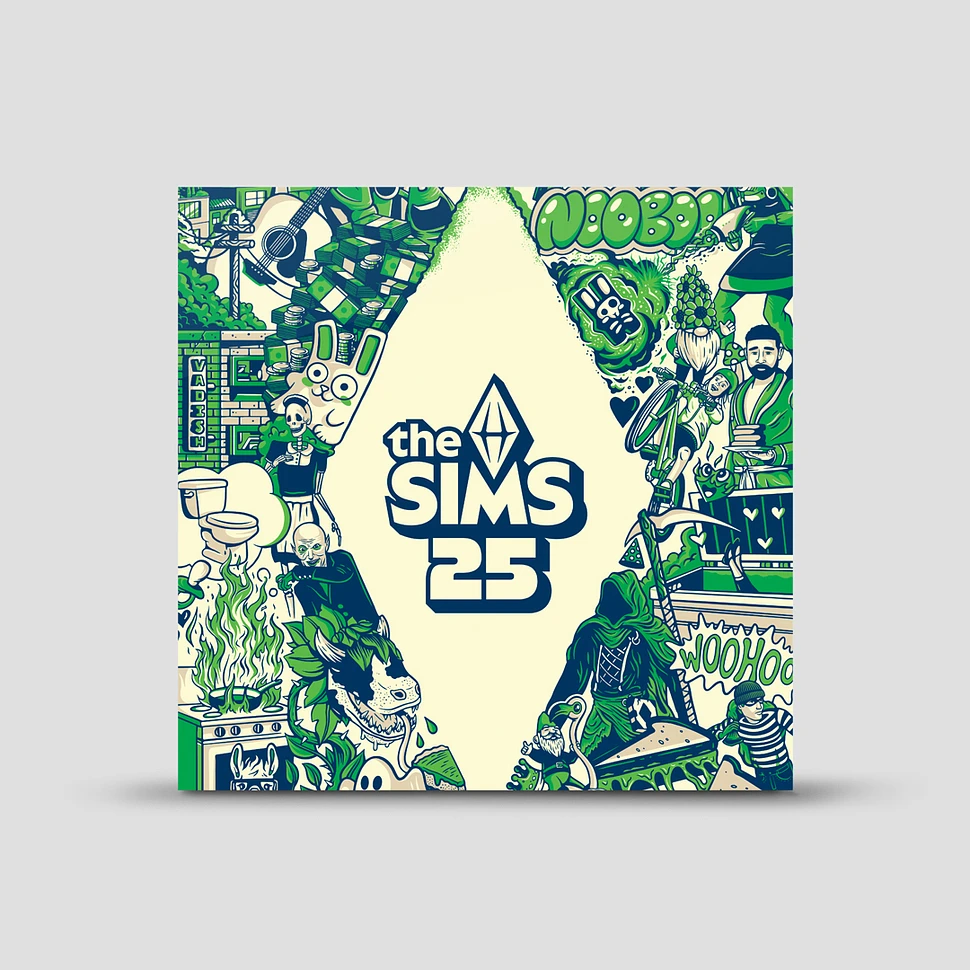 V.A. - OST The Sims 25th Anniversary Clear w/ Green Splatter Vinyl Edition Half Half
