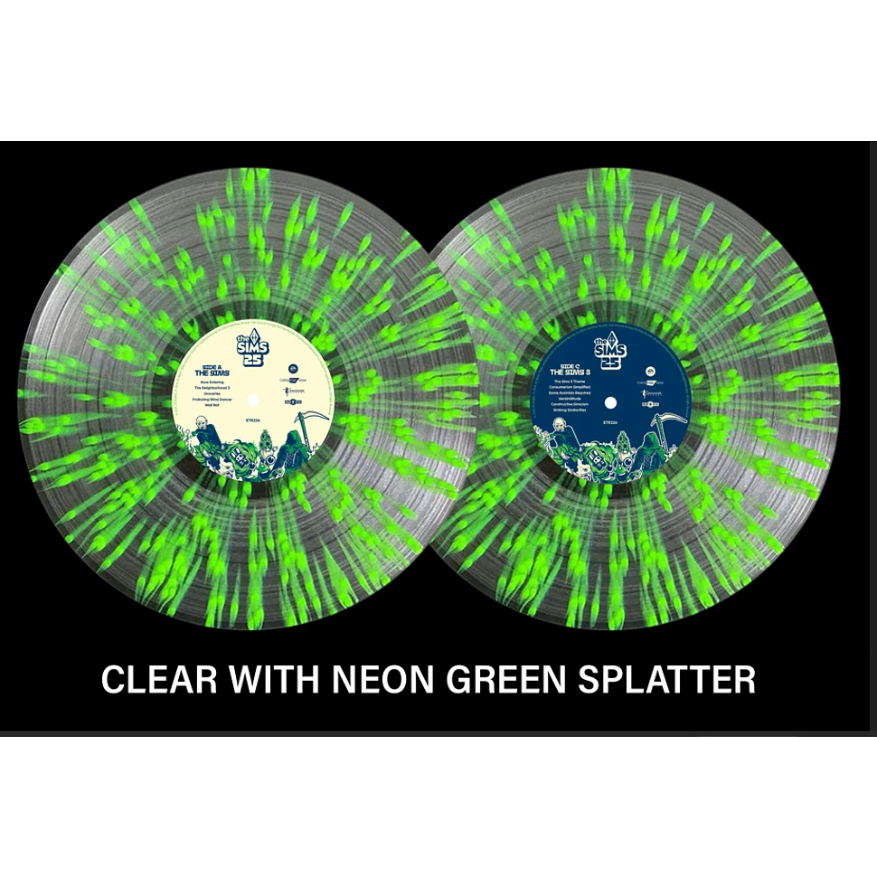 V.A. - OST The Sims 25th Anniversary Clear w/ Green Splatter Vinyl Edition Half Half