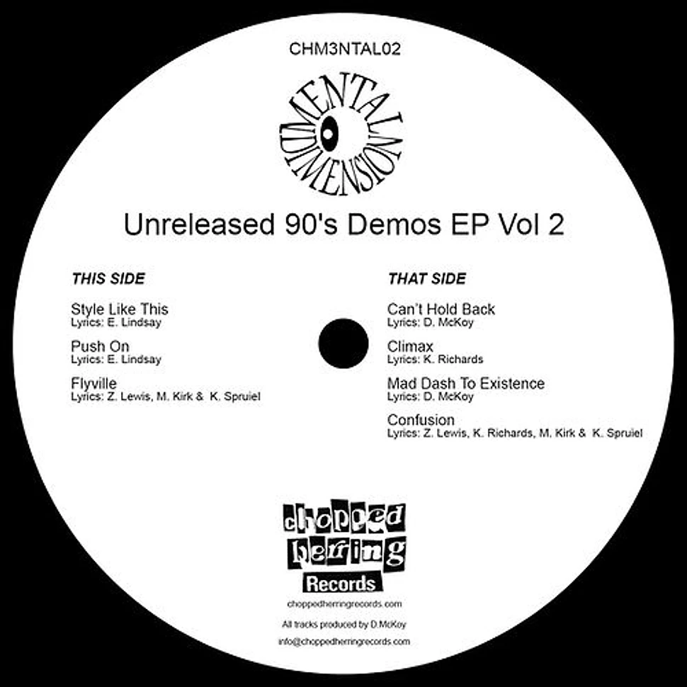 Mental Dimension - Unreleased 90's Demos Volume 2 Black Vinyl Edition