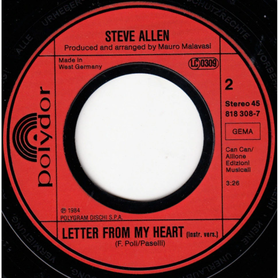 Steve Allen - Letter From My Heart (Original Version)