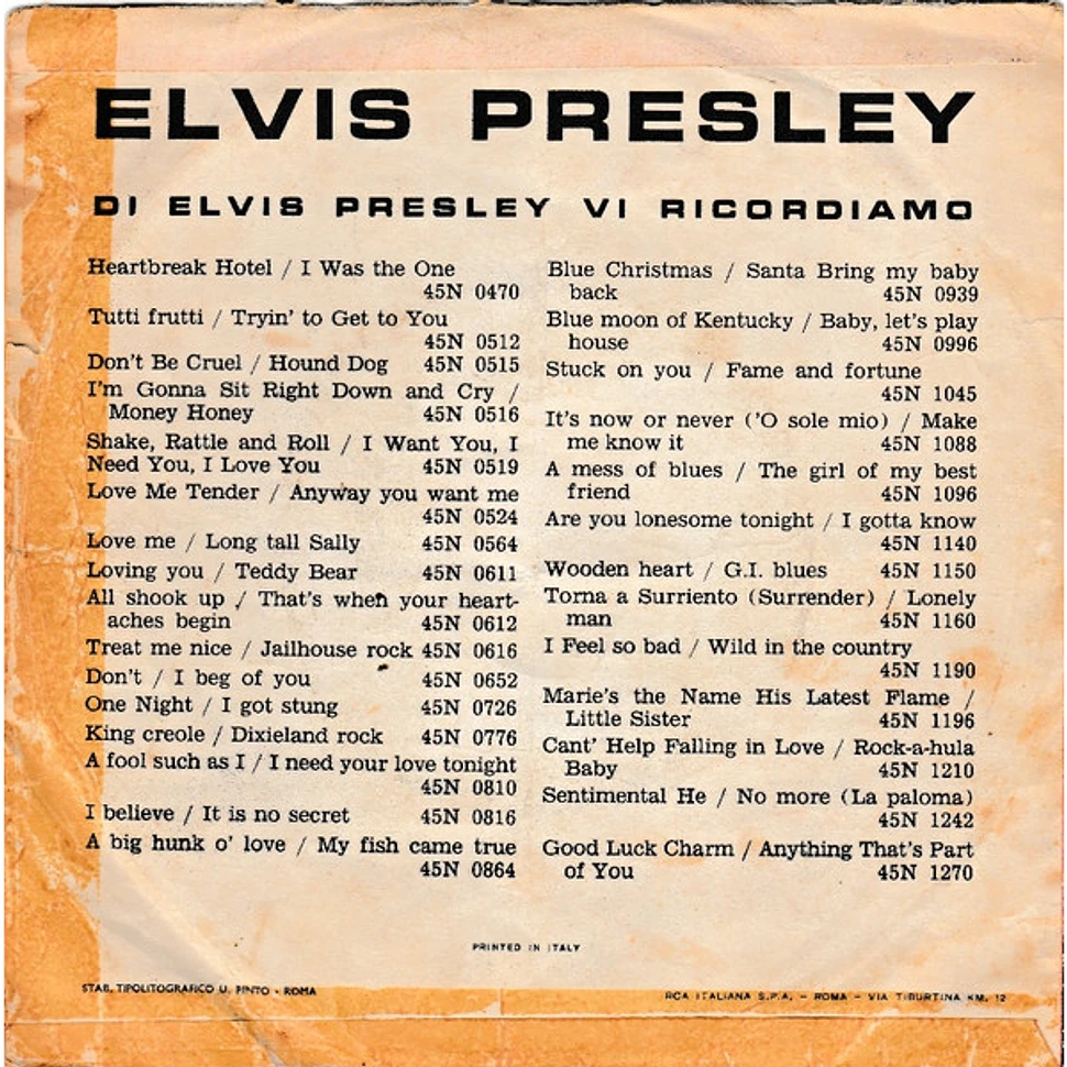 Elvis Presley - Are You Lonesome To-Night? / I Gotta Know