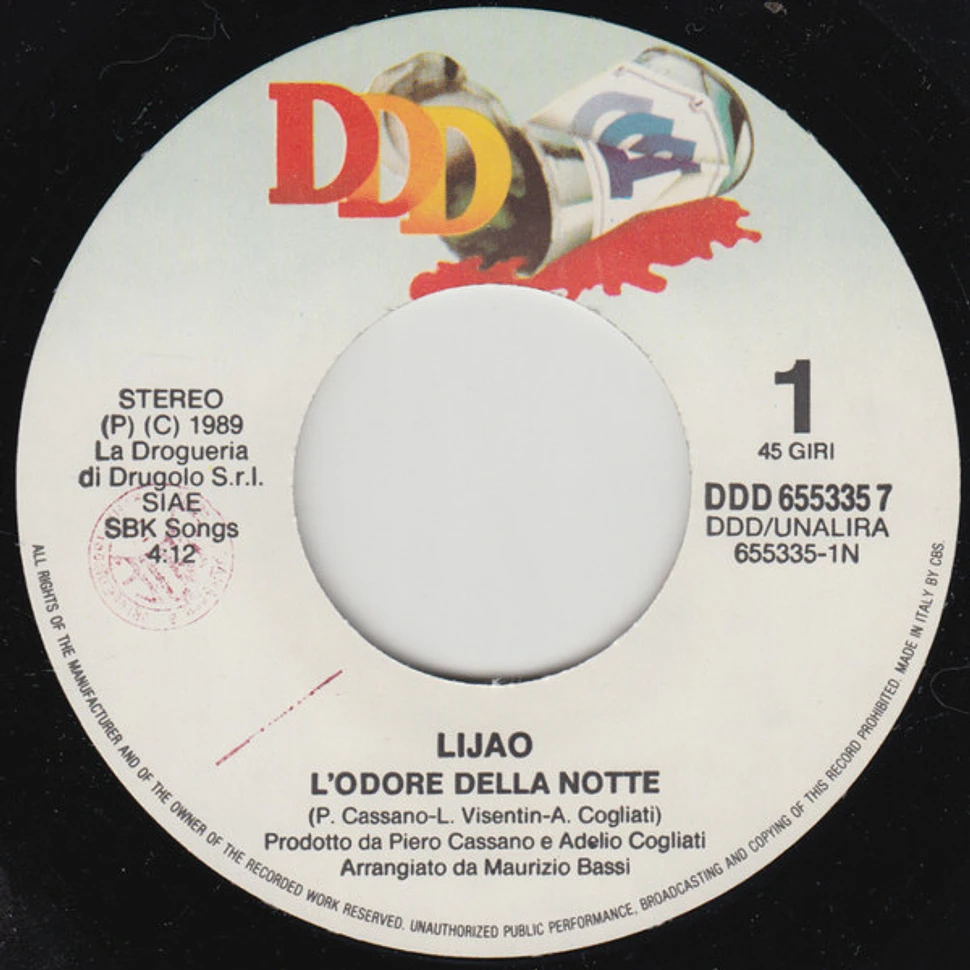 Lijao - L'Odore Della Notte / Occhi Nuvolosi