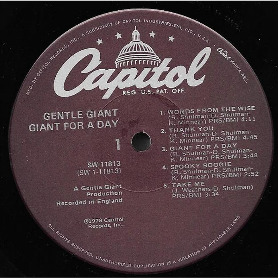 Gentle Giant - Giant For A Day