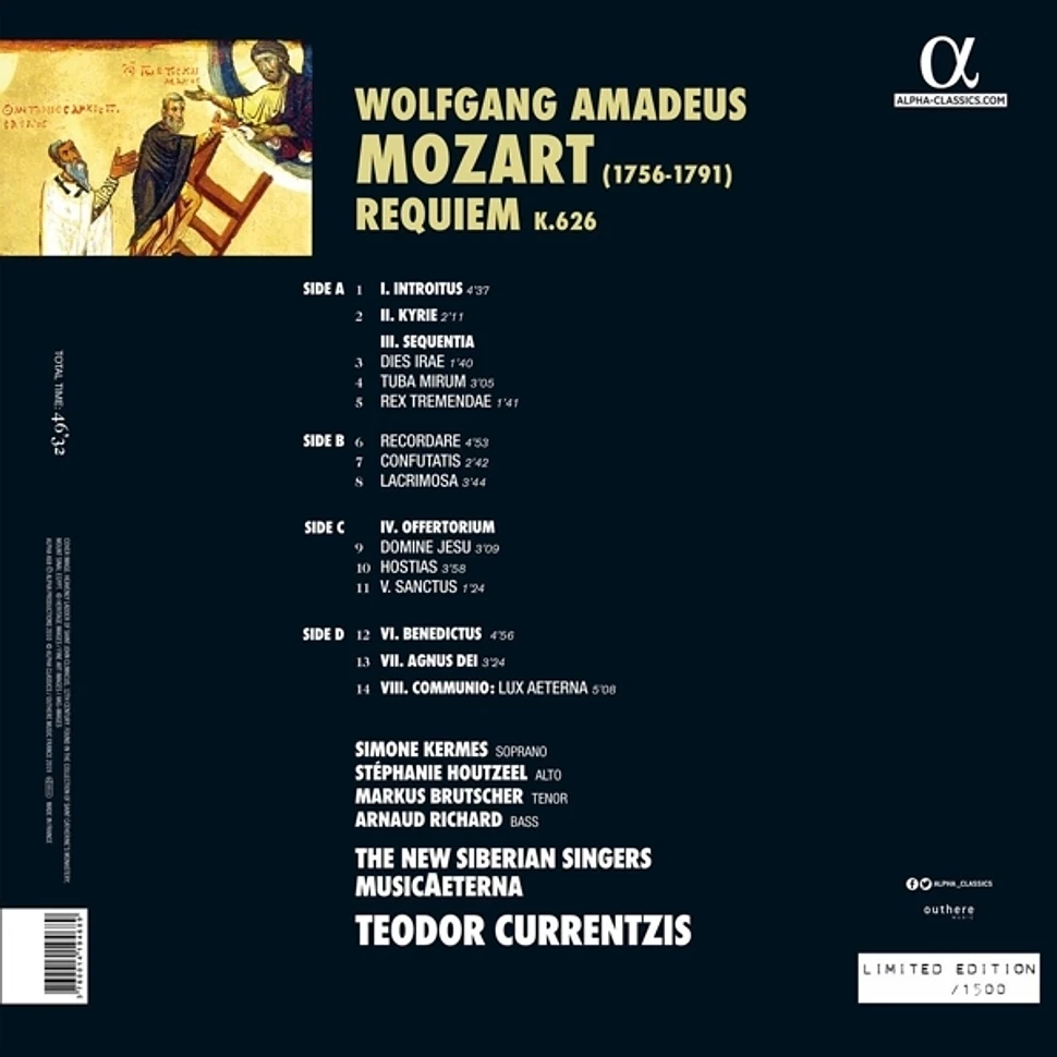 Currentzis / Musicaeterna / The New Siberian Si / Mozart, Wolfgang Amadeus - Requiem K 626