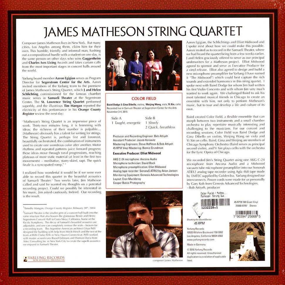 Color Field / Matheson - Matheson: String Quartet