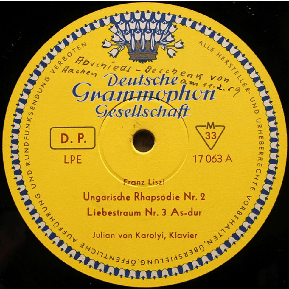 Franz Liszt, Julian Von Karolyi - Ungarische Rhapsodien Nr. 2 Und Nr. 12 »Liebestraum« Und »Gnomenreigen«