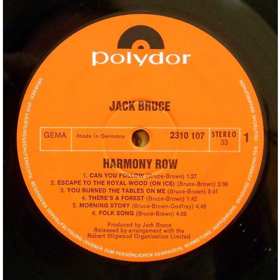 Jack Bruce - Harmony Row