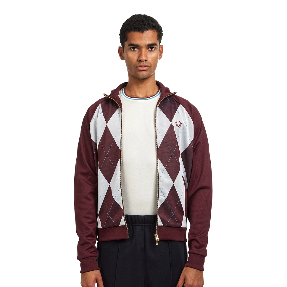 70▢FRED PERRY TRACK JACKET UT1217-17 Taped Track Jacket - Ivy | Men's Track Jackets | Track Tops