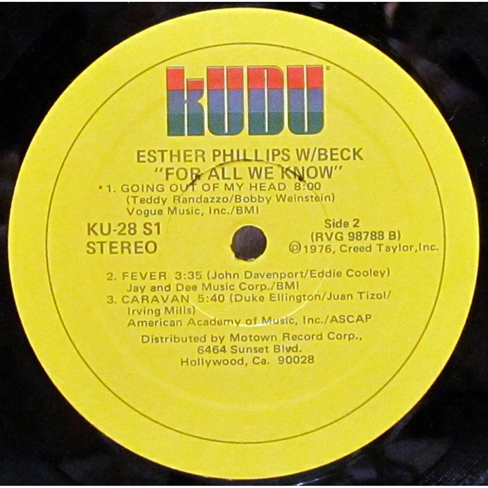 Esther Phillips With Joe Beck - For All We Know