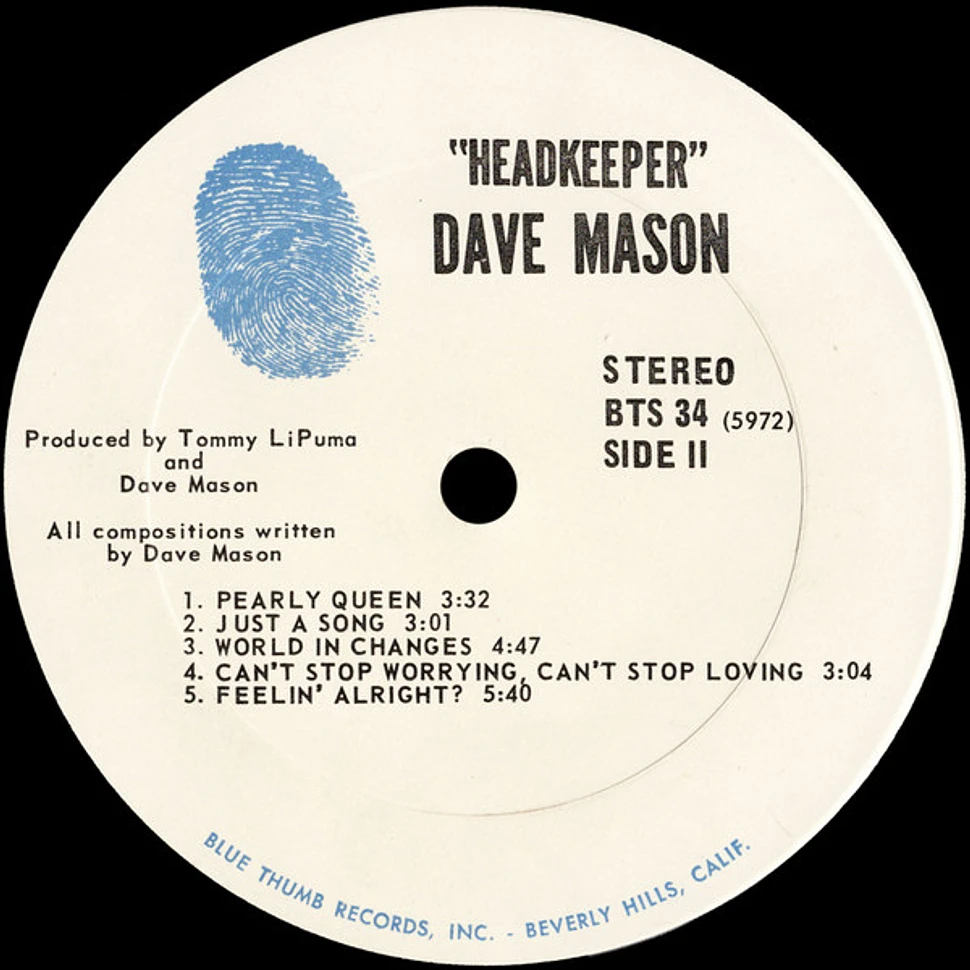 Dave Mason - Headkeeper