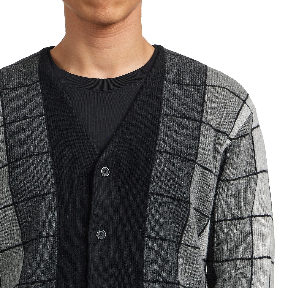 Beams Plus - Cardigan Intarsia Garter Stitch