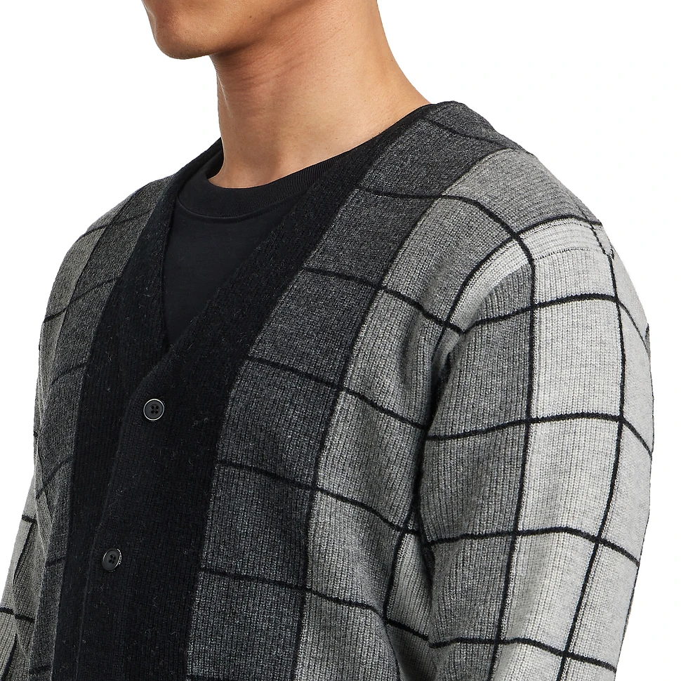 Beams Plus - Cardigan Intarsia Garter Stitch