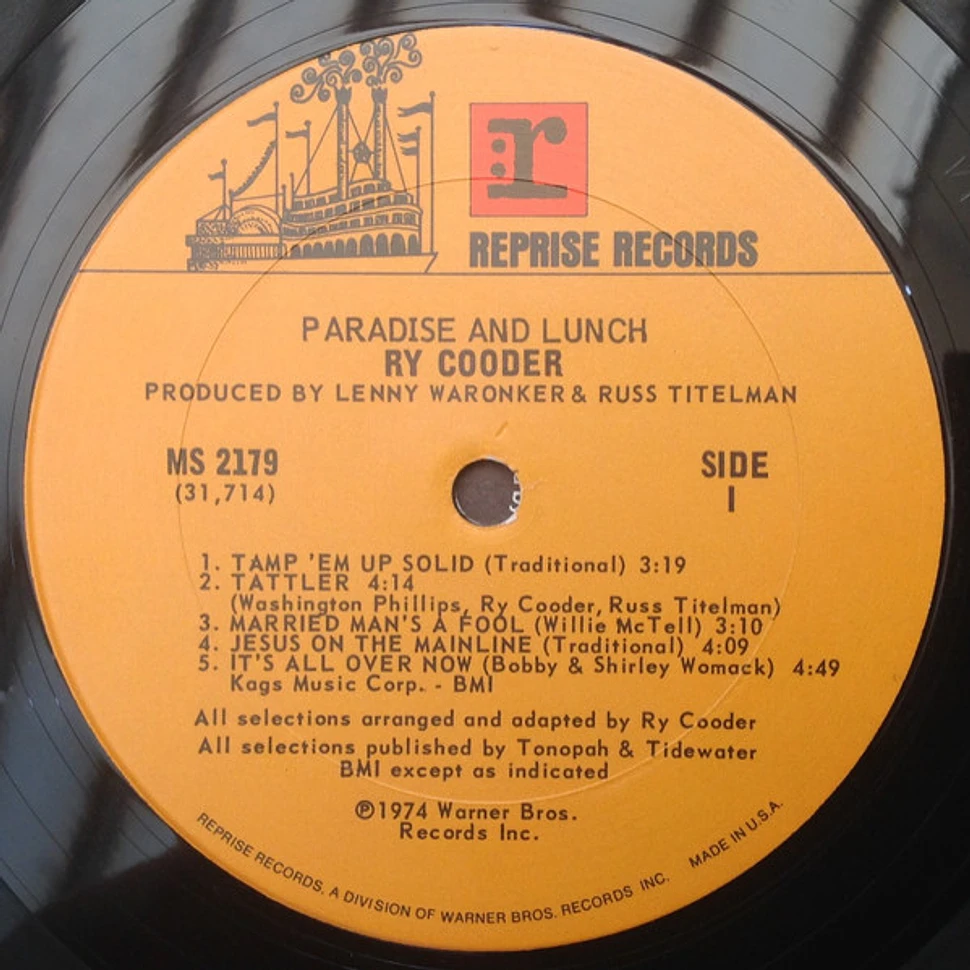 Ry Cooder - Paradise And Lunch