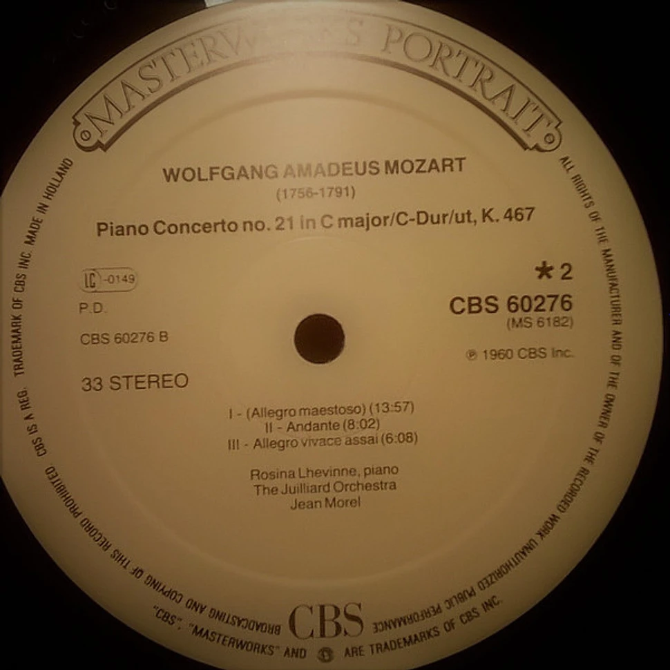 Wolfgang Amadeus Mozart - Glenn Gould, Rosina Lhévinne - Piano Concertos No. 21. K. 467 & No. 24. K. 491