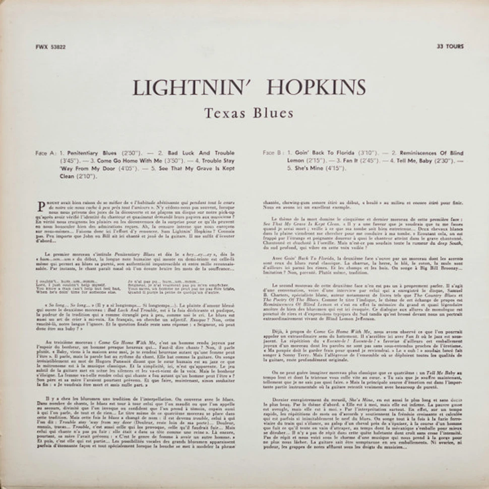 Lightnin' Hopkins - Texas Blues