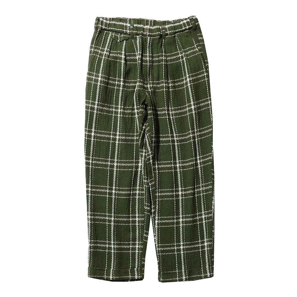 Beams Plus - 2 Pleats Relax Trousers Loose Weave Plaid