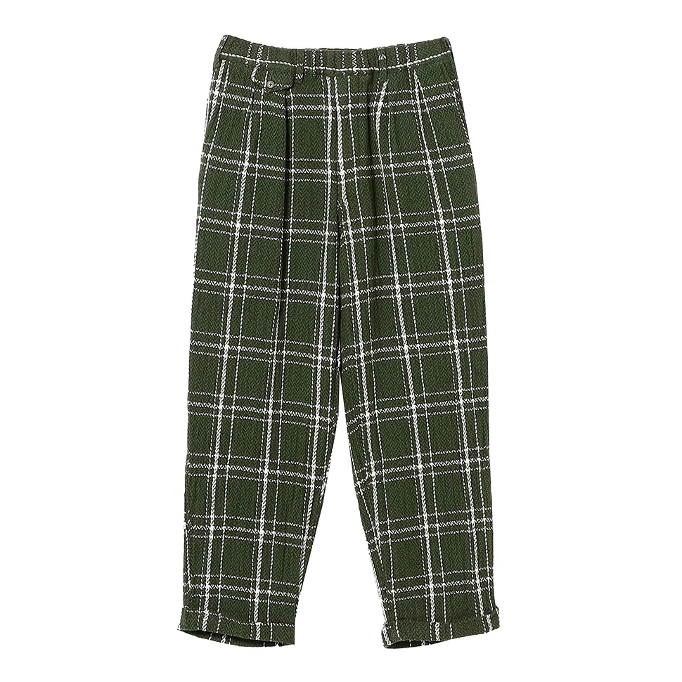 Beams Plus - 2 Pleats Relax Trousers Loose Weave Plaid