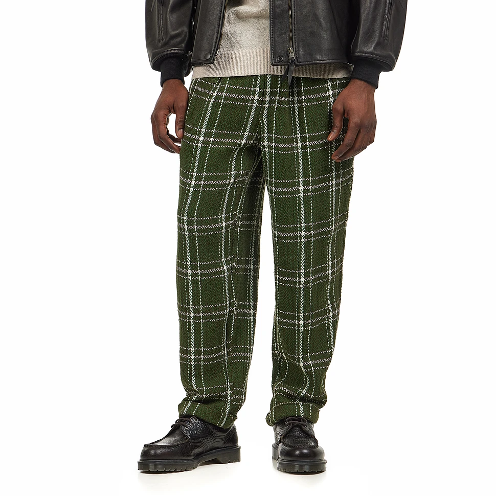 Beams Plus - 2 Pleats Relax Trousers Loose Weave Plaid