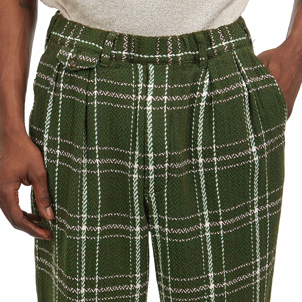 Beams Plus - 2 Pleats Relax Trousers Loose Weave Plaid