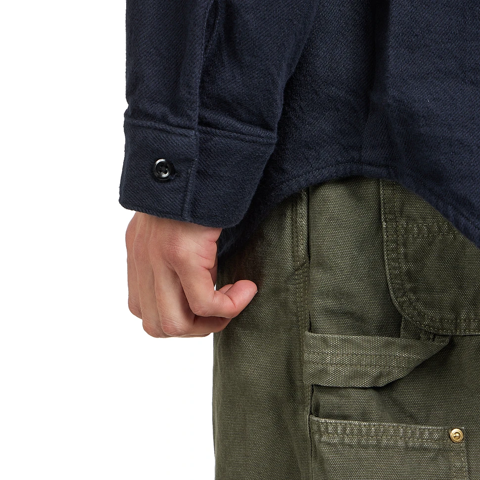 orSlow - Organic Cotton Relax Fit Flannel Shirt (Navy) | HHV