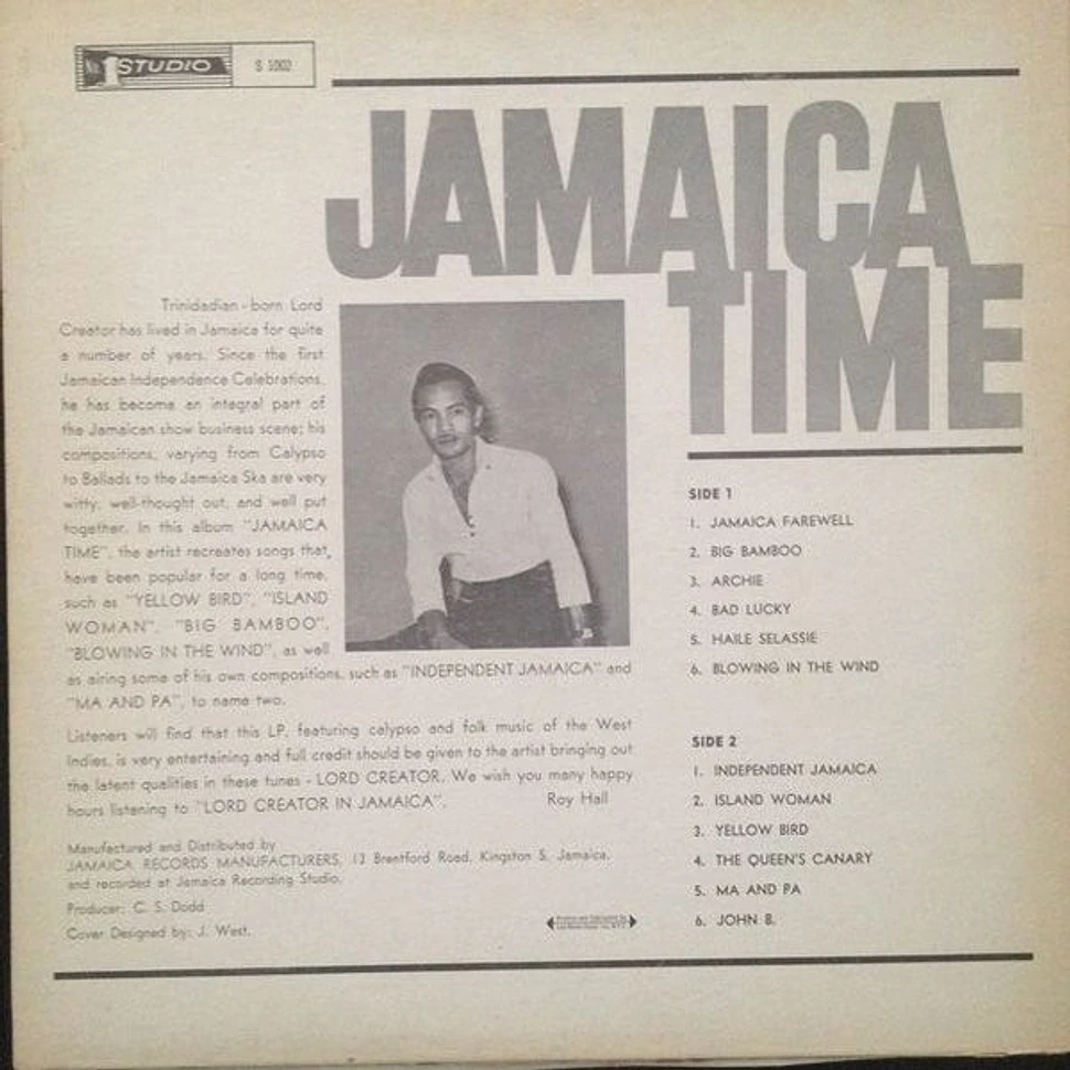 Lord Creator - Jamaica Time - Vinyl LP - 1966 - JM - Original | HHV