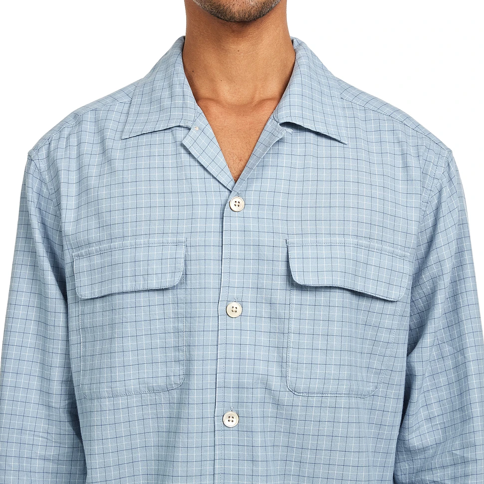 【SATIIIZ】Verus Pocket Check Shirt Dipper cut over check shirt - satiiiz