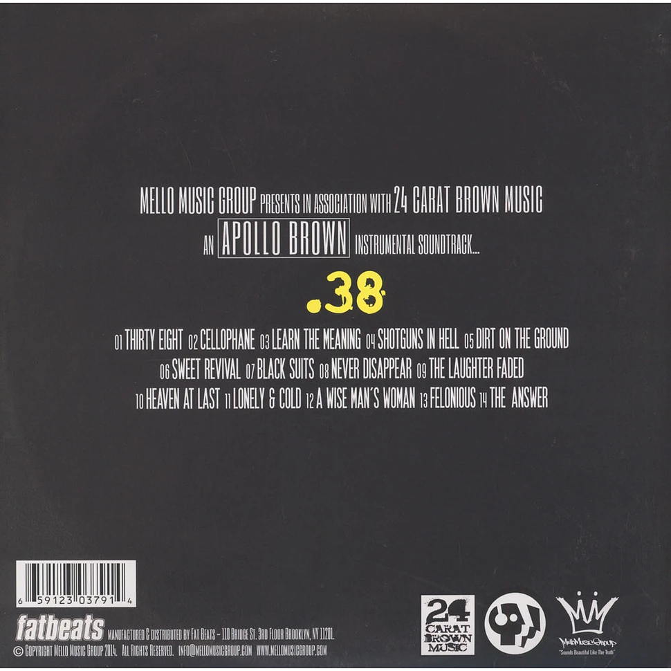 Apollo Brown - Thirty Eight Black & Yellow Swirl Vinyl Edition