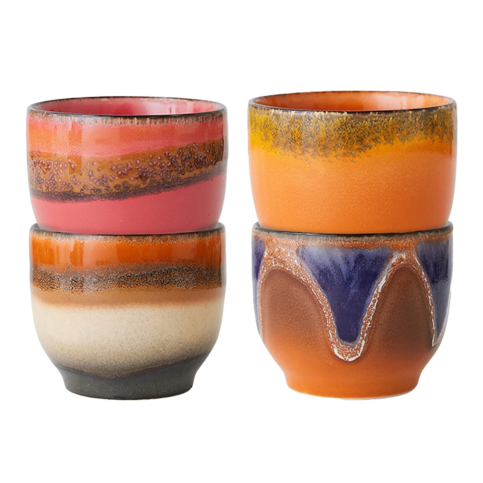 HKLIVING - 70s Ceramics: Café Cups (Set of 4)
