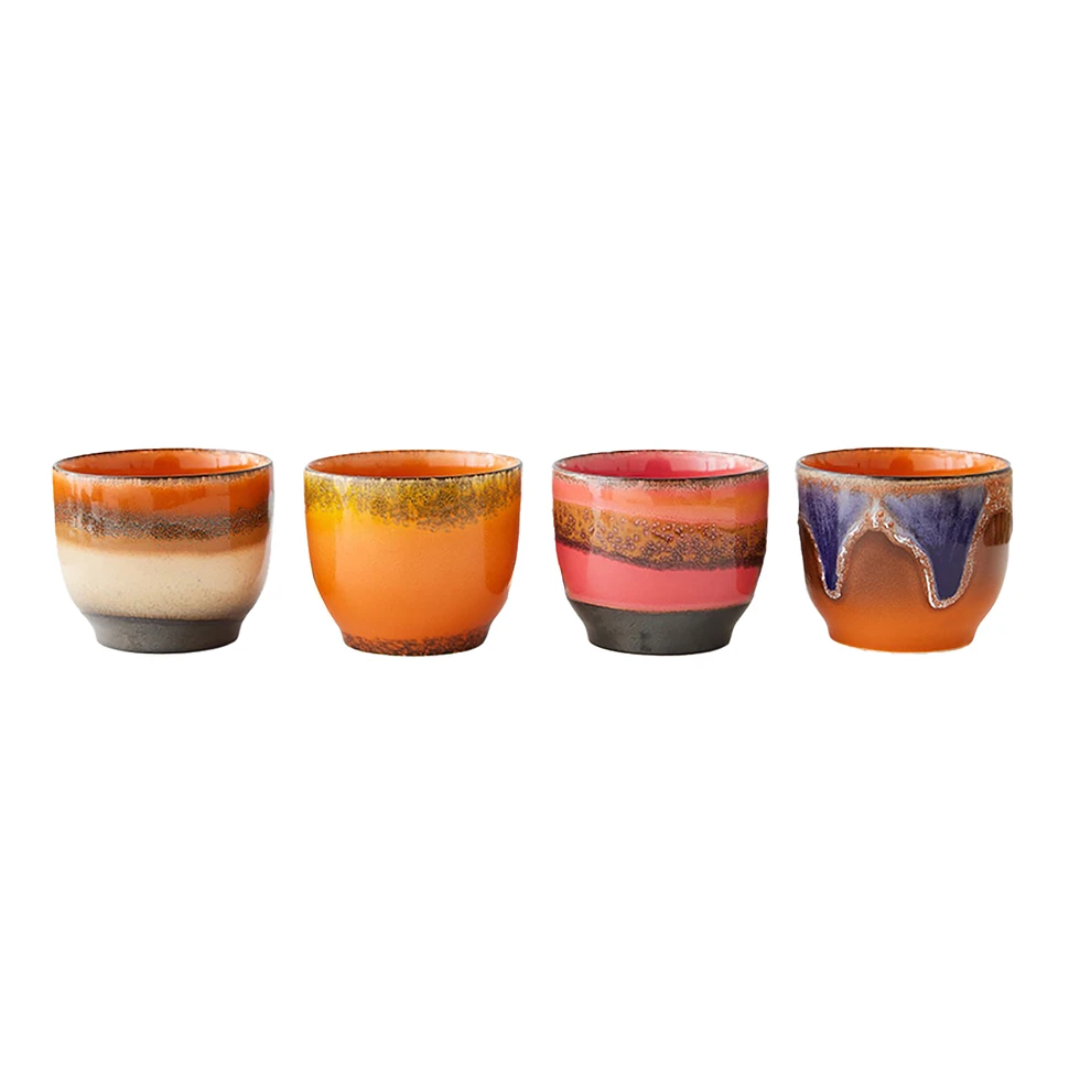 HKLIVING - 70s Ceramics: Café Cups (Set of 4)