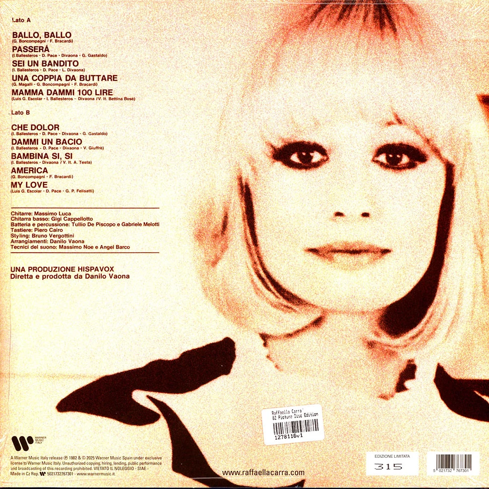 Raffaella Carra' - 82 Picture Disc Edition - Vinyl LP - 2025 - EU