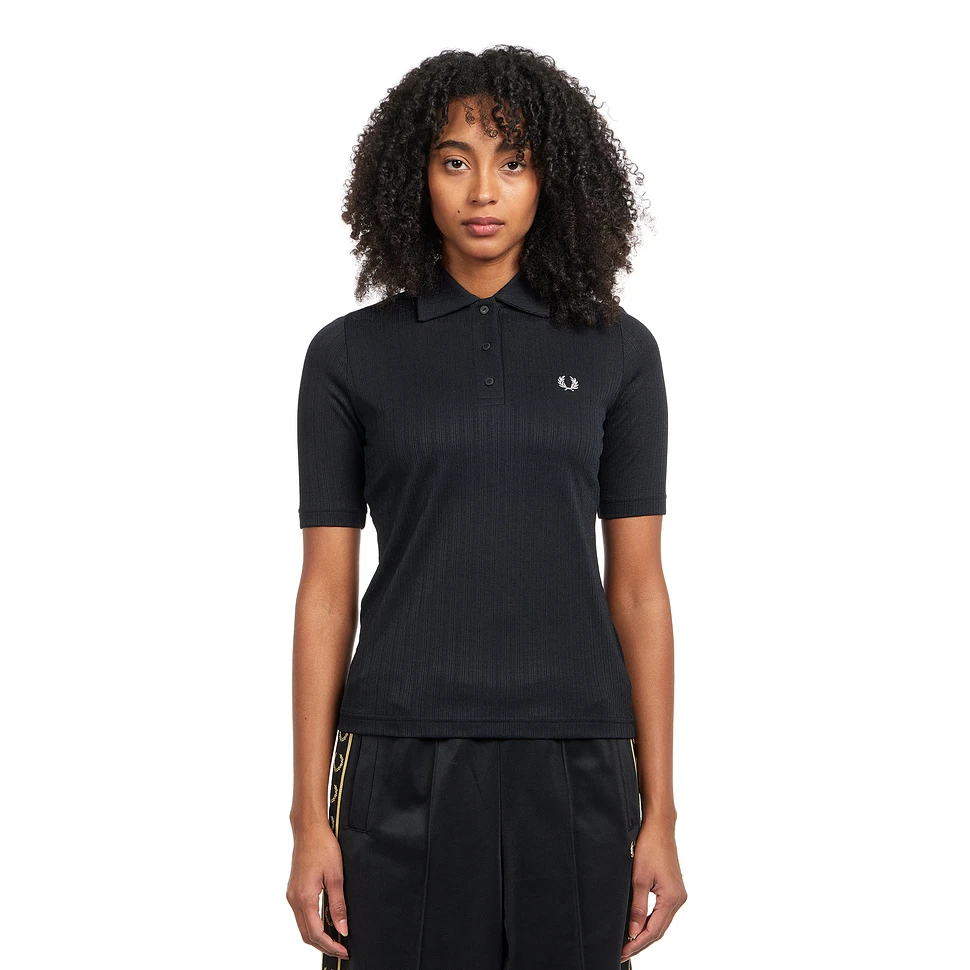 Fred Perry - Sheer Rib Polo Shirt (Black) | HHV