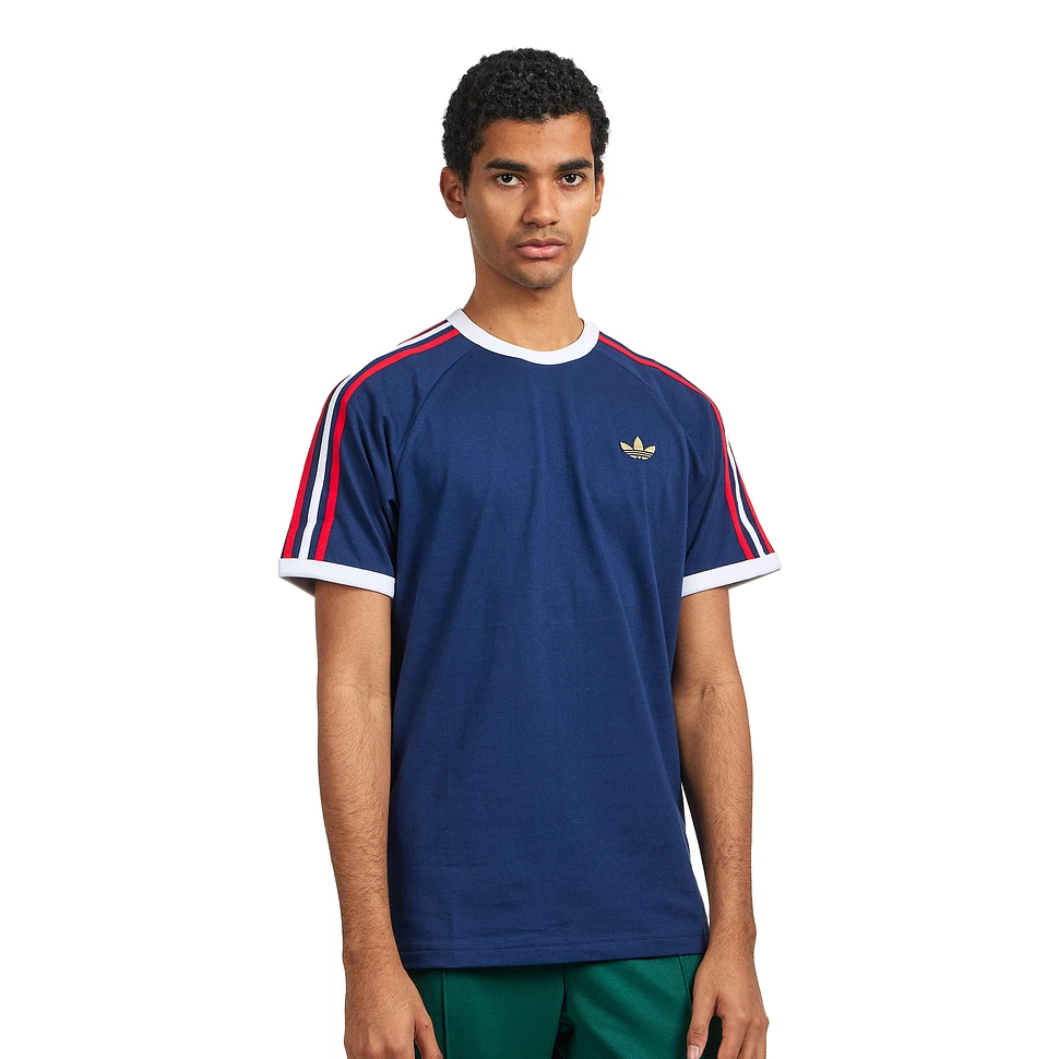 adidas - 3-Stripes T-Shirt (Night Indigo / Better Scarlet / White
