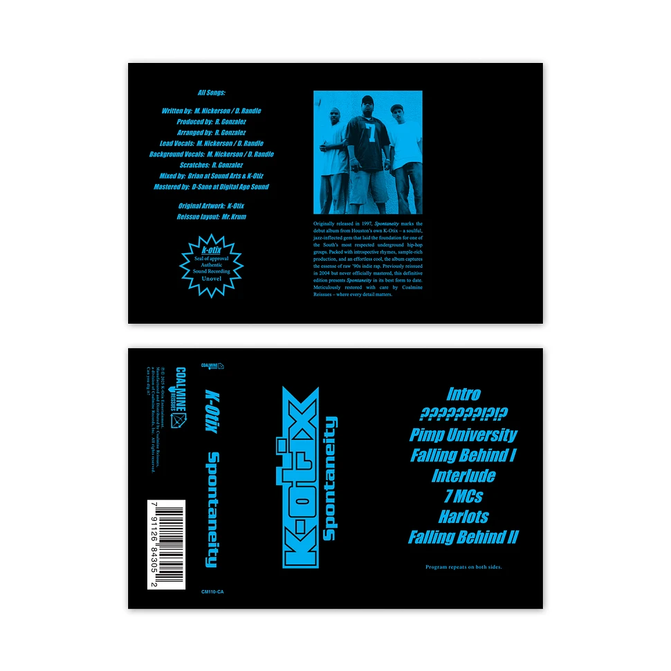 K-Otix - Spontaneity - Tape - 1997 - US - Reissue | HHV