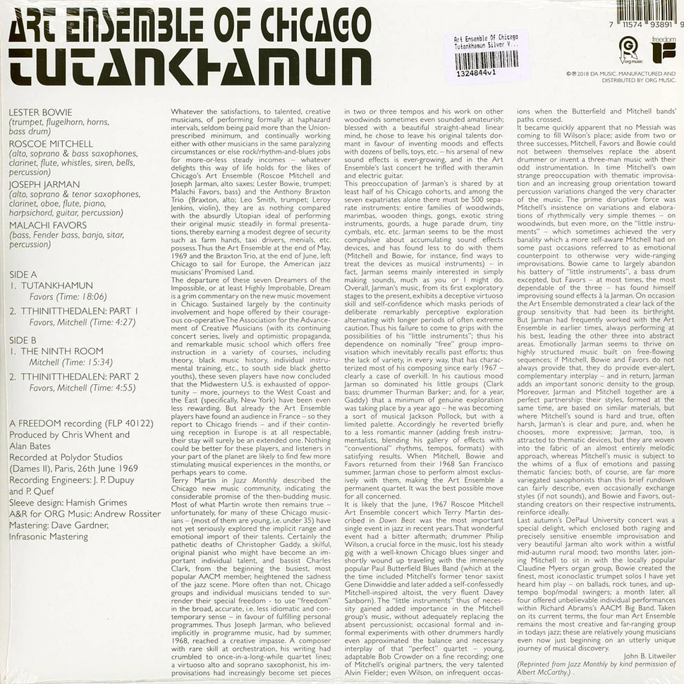 米LP Art Ensemble Of Chicago Tutankhamun ORGM2120 ORG Music, Freedom /00260 ART ENSEMBLE OF CHICAGO : Tutankhamun - LP - ORG MUSIC - Forced