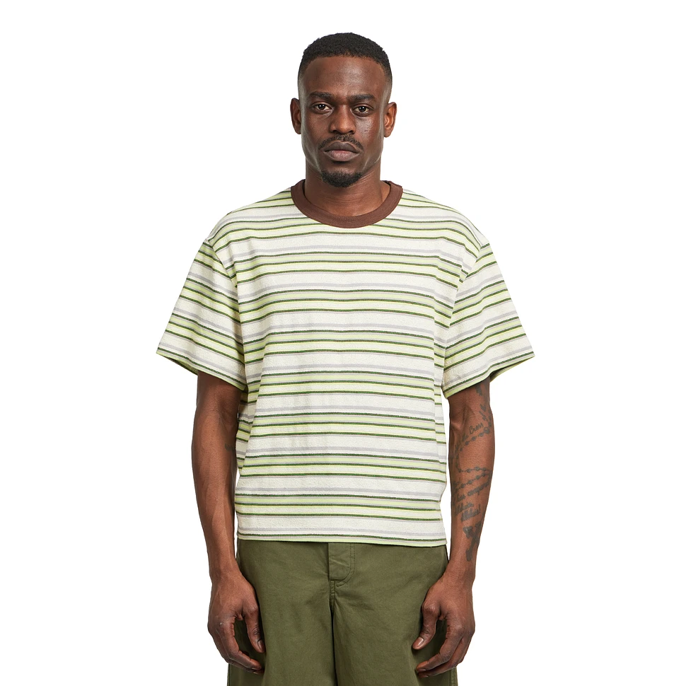 Brain Dead - Looped Stripe T-Shirt (Green Multi) | HHV