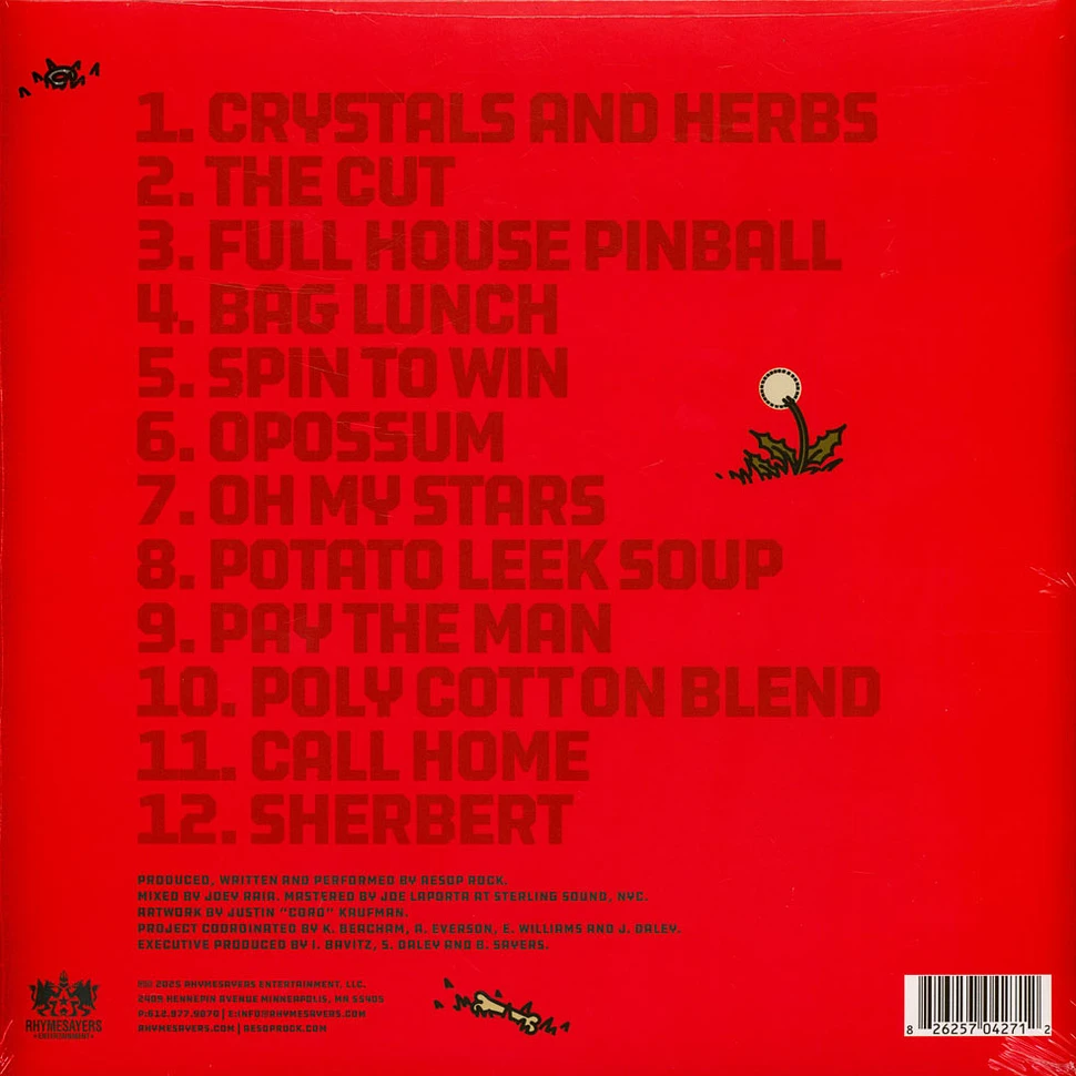 Aesop Rock - I Heard It's A Mess There Too Apple Red Vinyl Edition