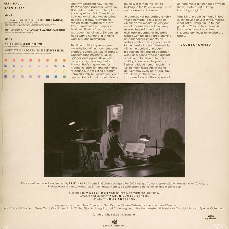 Erik Hall - Solo Three - Vinyl LP - 2026 - CZ - Original | HHV