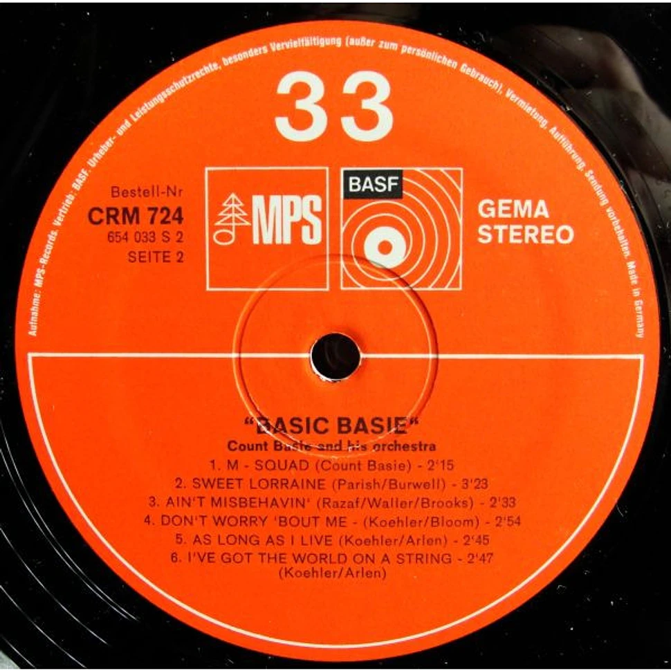 Count Basie Orchestra - Basic Basie - Vinyl LP - 1971 - DE - Reissue | HHV