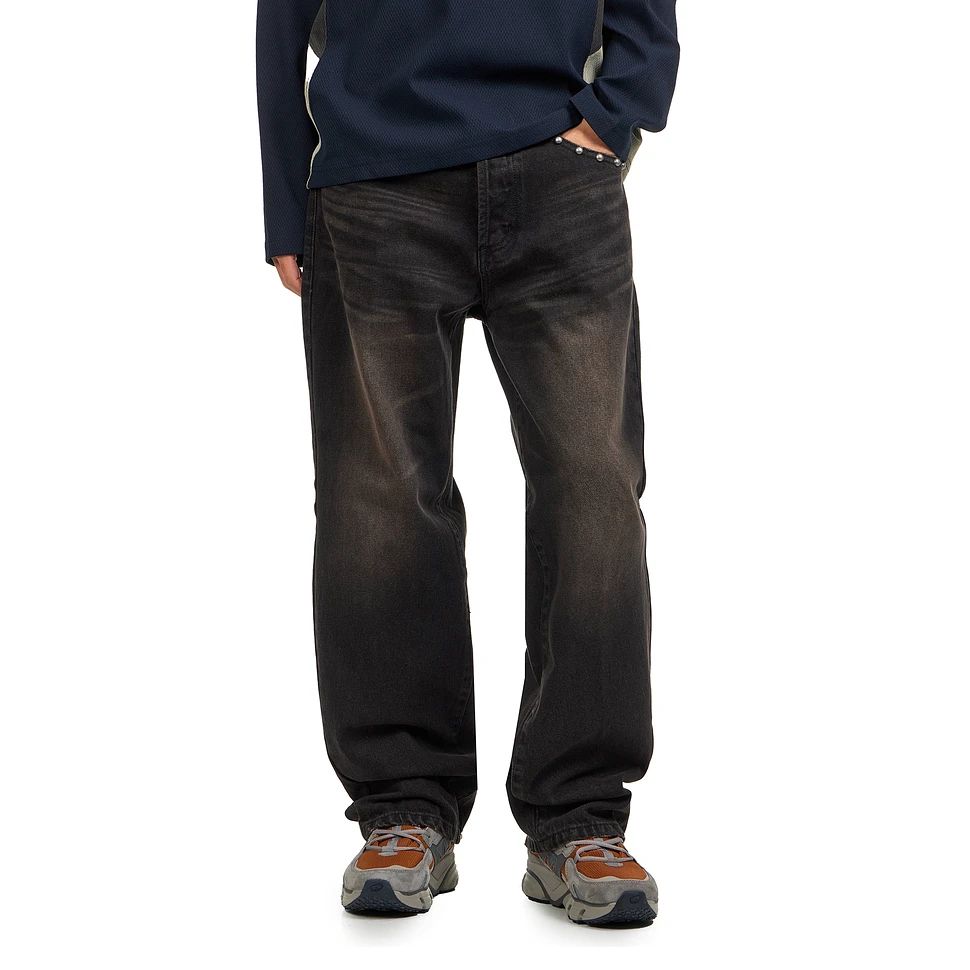 Studded Boxcar Straight Leg Denim