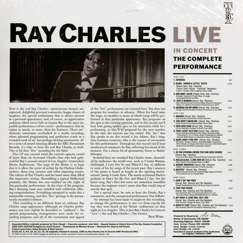 Ray Charles - Ray Charles Live In Concert Record Store Day 2026 Edition ...