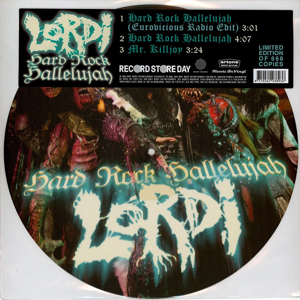 LP Lordi Hard Rock Hallelujah (Colored Vinyl) 8719262038936 MUSIC ON VINYL 未開封 /00260 Lordi | Hard Rock Hallelujah LP Vinyl Record (Picture Disc) (2026