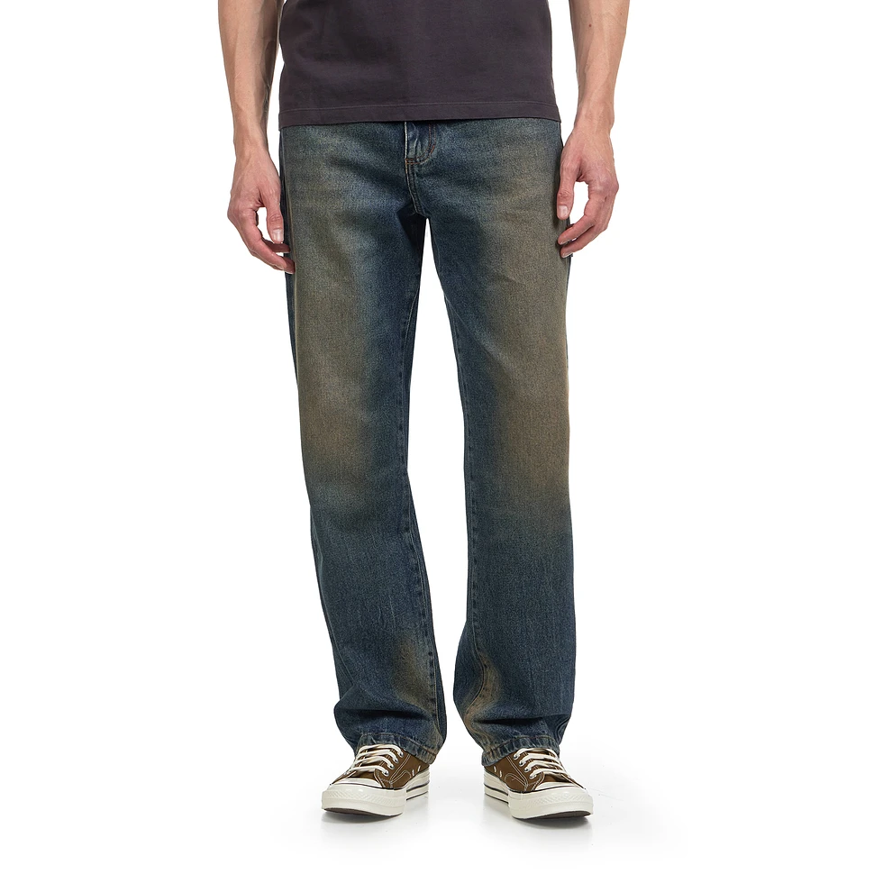 Washed Tapered Denim Pants Woven