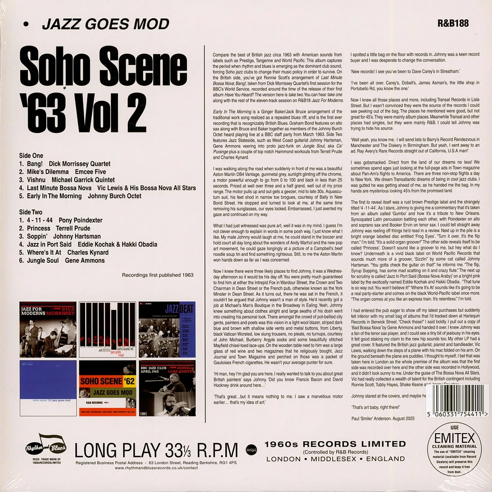 V.A. - Soho Scene '63 Volume 2: Jazz Goes Mod Record Store Day