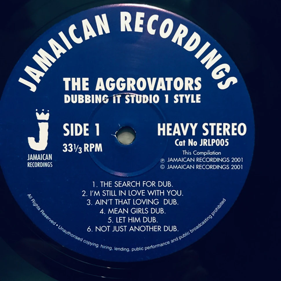 The Aggrovators - Dubbing It Studio 1 Style - Vinyl LP - UK - Reissue | HHV