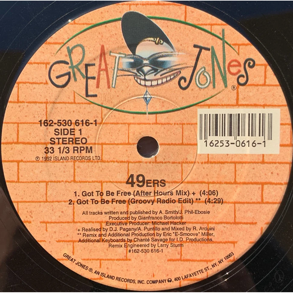 Niners Vinyl 49ers - Got To Be Free - Vinyl 12